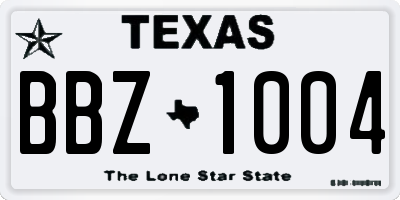TX license plate BBZ1004
