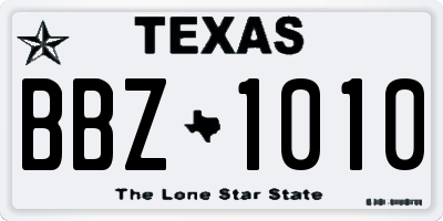 TX license plate BBZ1010