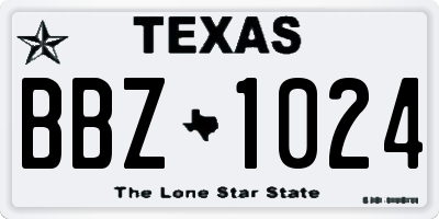 TX license plate BBZ1024