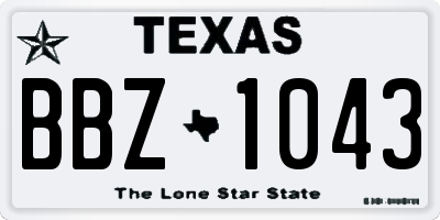 TX license plate BBZ1043