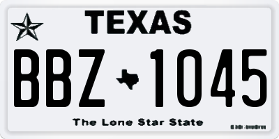 TX license plate BBZ1045