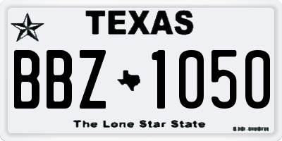 TX license plate BBZ1050