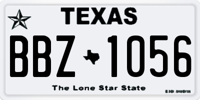TX license plate BBZ1056