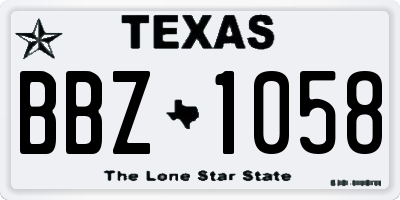 TX license plate BBZ1058
