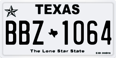 TX license plate BBZ1064