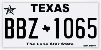 TX license plate BBZ1065