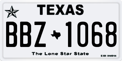 TX license plate BBZ1068