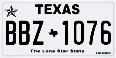 TX license plate BBZ1076