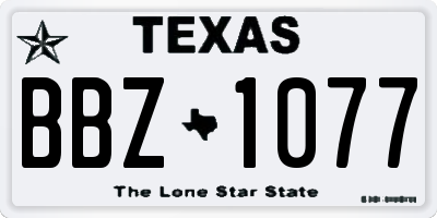 TX license plate BBZ1077