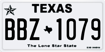 TX license plate BBZ1079