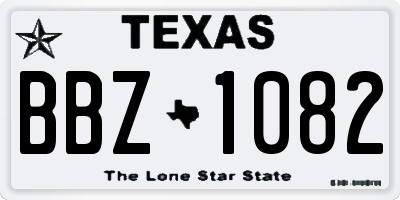 TX license plate BBZ1082
