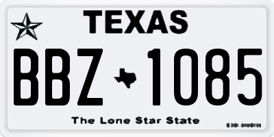TX license plate BBZ1085