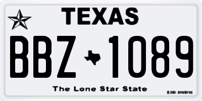 TX license plate BBZ1089
