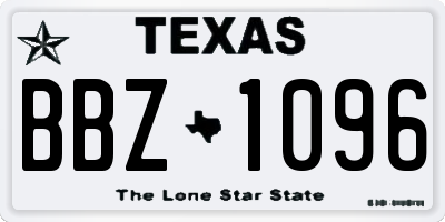 TX license plate BBZ1096