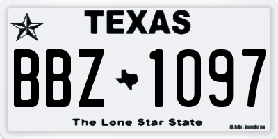 TX license plate BBZ1097