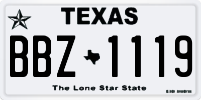 TX license plate BBZ1119