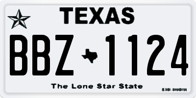 TX license plate BBZ1124
