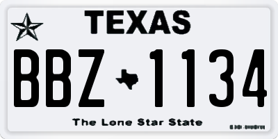 TX license plate BBZ1134