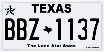 TX license plate BBZ1137