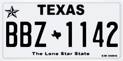 TX license plate BBZ1142