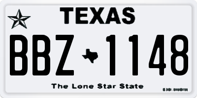 TX license plate BBZ1148