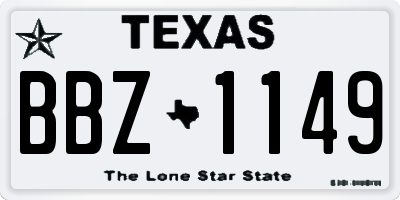 TX license plate BBZ1149