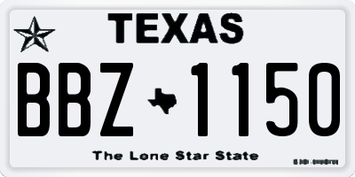 TX license plate BBZ1150
