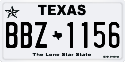 TX license plate BBZ1156