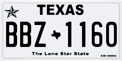 TX license plate BBZ1160