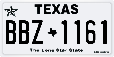 TX license plate BBZ1161