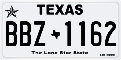TX license plate BBZ1162