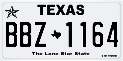 TX license plate BBZ1164