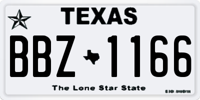 TX license plate BBZ1166