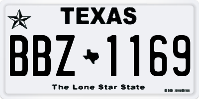 TX license plate BBZ1169
