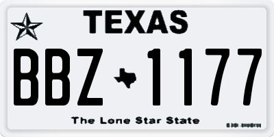 TX license plate BBZ1177