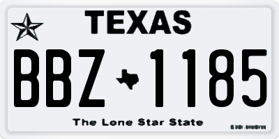 TX license plate BBZ1185