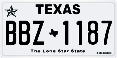 TX license plate BBZ1187