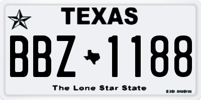 TX license plate BBZ1188