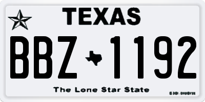 TX license plate BBZ1192