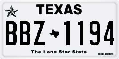 TX license plate BBZ1194