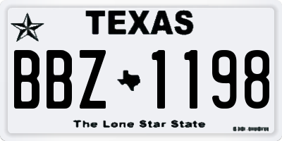 TX license plate BBZ1198