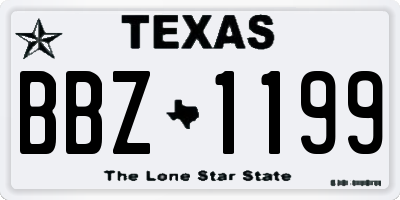 TX license plate BBZ1199