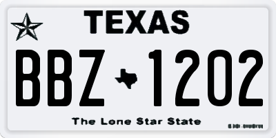 TX license plate BBZ1202