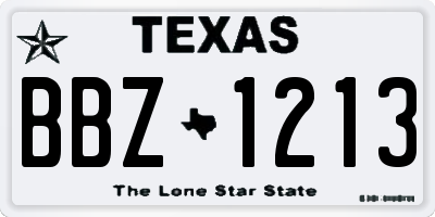 TX license plate BBZ1213