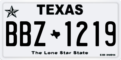 TX license plate BBZ1219