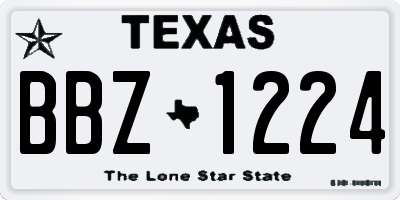 TX license plate BBZ1224