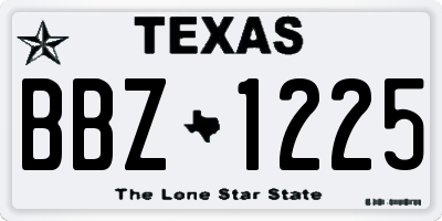 TX license plate BBZ1225