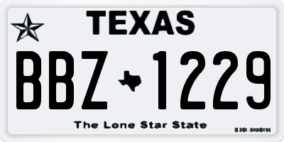 TX license plate BBZ1229