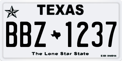 TX license plate BBZ1237