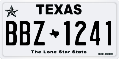 TX license plate BBZ1241